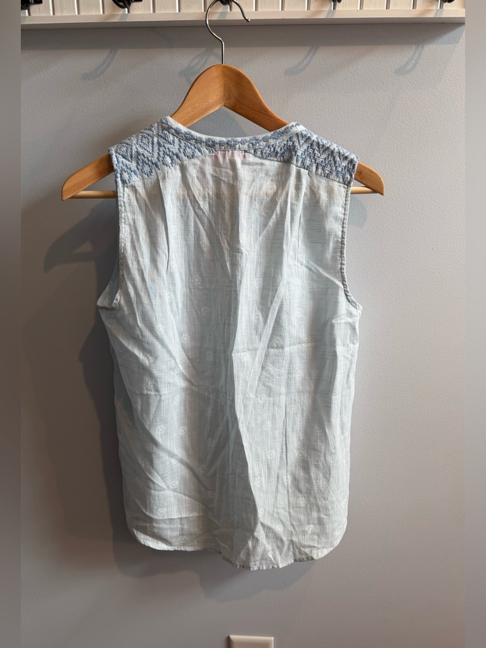 Joules Pale Blue Embroidered Sleeveless Cotton Camisole - Picture 2 of 13